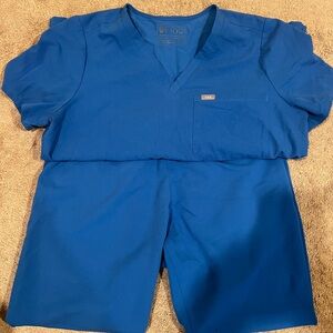 EUC Figs Blue Set - XL Catarina One Pocket - LG/P Livingston Bottoms